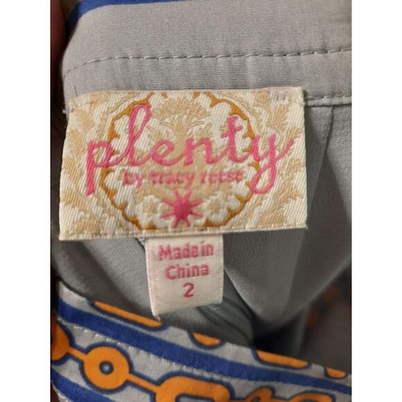 Plenty by Tracy Reese Anthropologie size 2 Pencil Skirt Gray Blue Orange - Picture 3 of 3